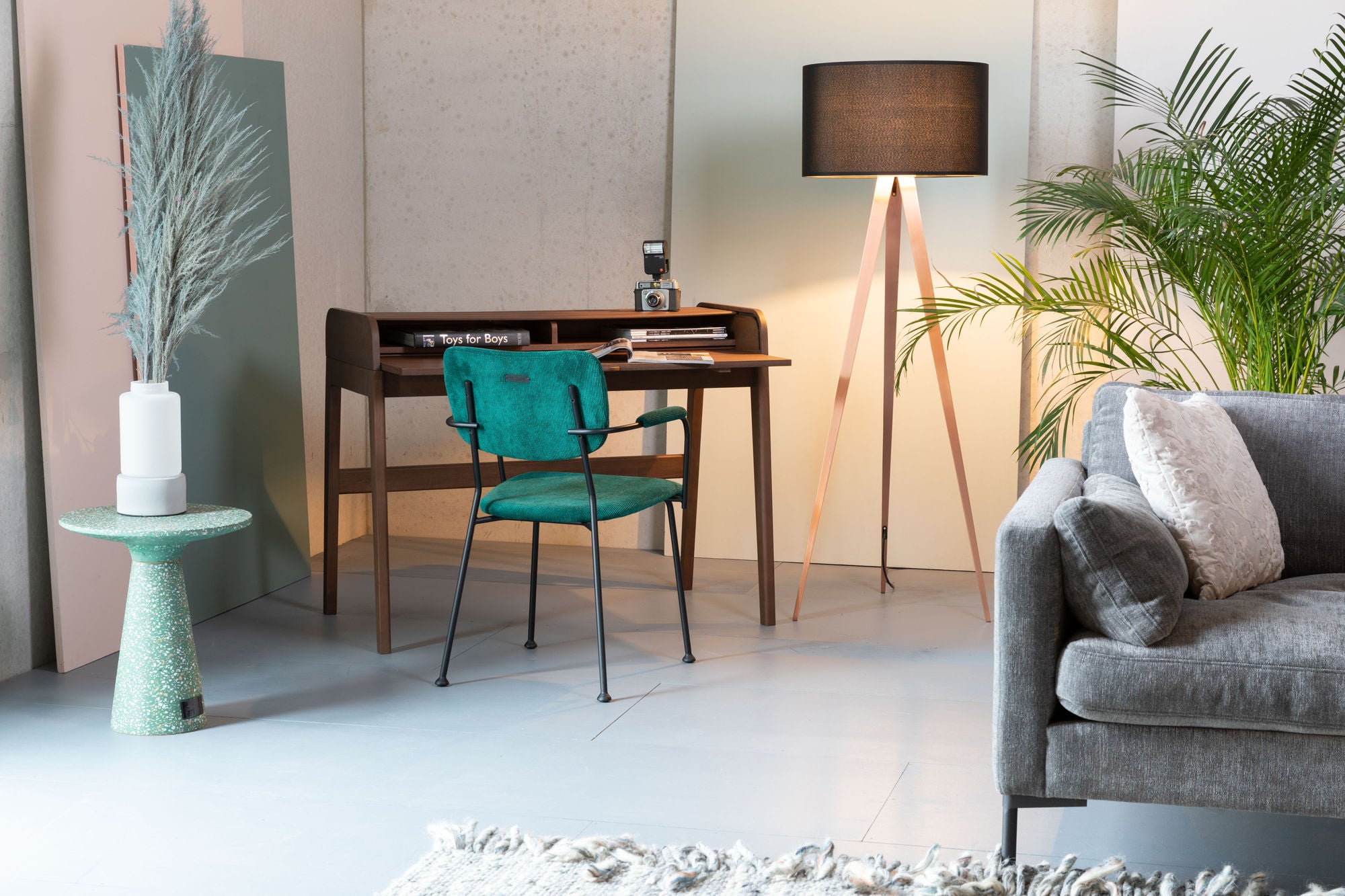 Zuiver Victoria Green Terrazzo Round Side Table